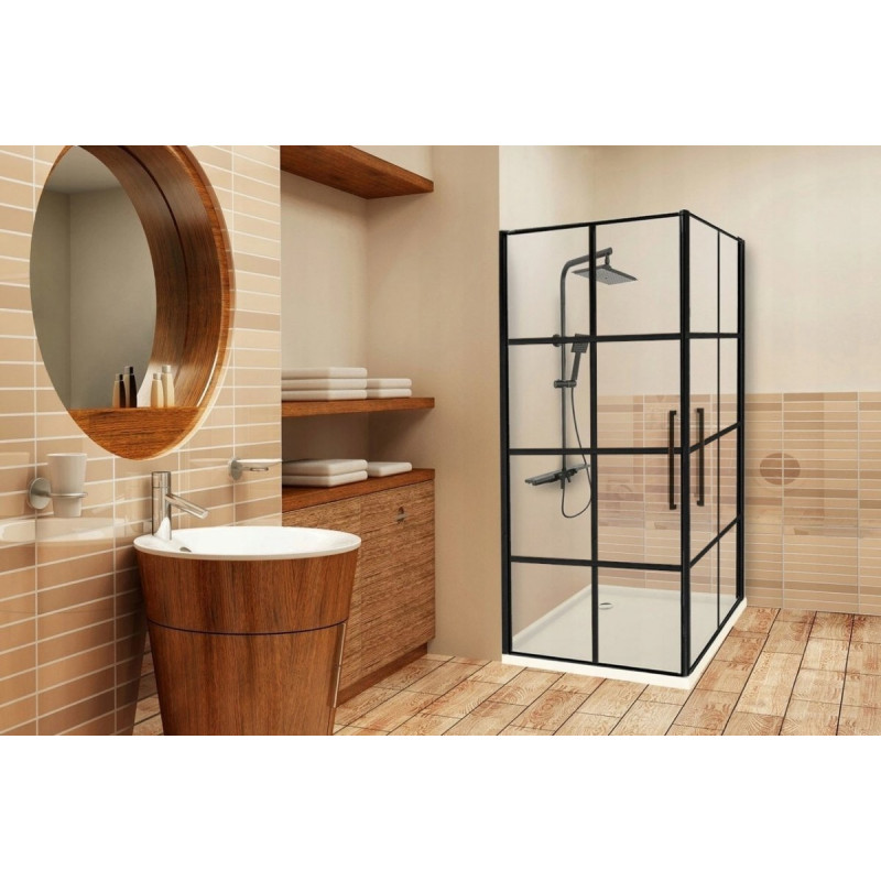 Stylowa Kabina Prysznicowa Rubik Black Mat 90x90 – Elegancja i Luksus w Twojej Łazience!