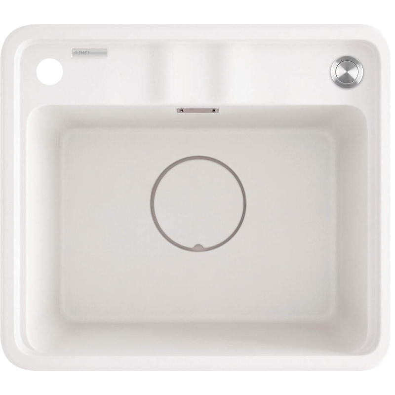 Zlewozmywak Granitowy Alabaster 1-Komorowy z Automatycznym Odpływem i Deski w Zestawie