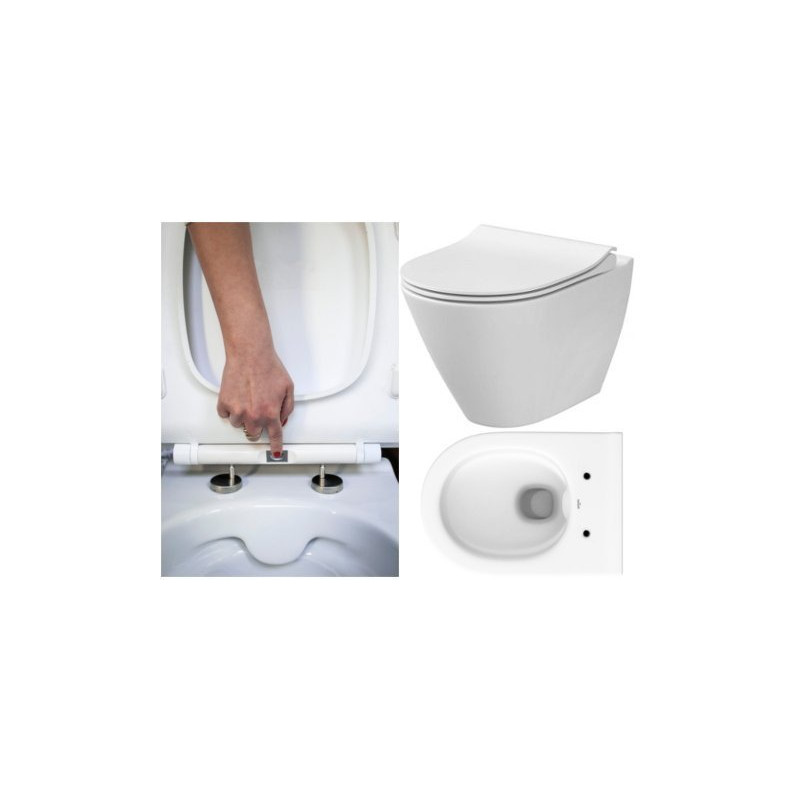 Stylowa Miska WC CITY OVAL CLEAN ON z Wolnoopadającą Deską SLIM dla Twojej Łazienki