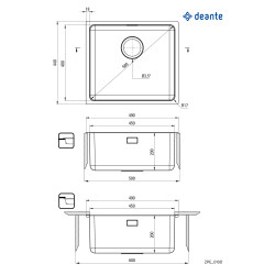 Elegancki Zlewozmywak 1-komorowy ze Stali 304 - Wpuszczany lub Podblatowy, Odwracalny, Zestaw w Komplecie