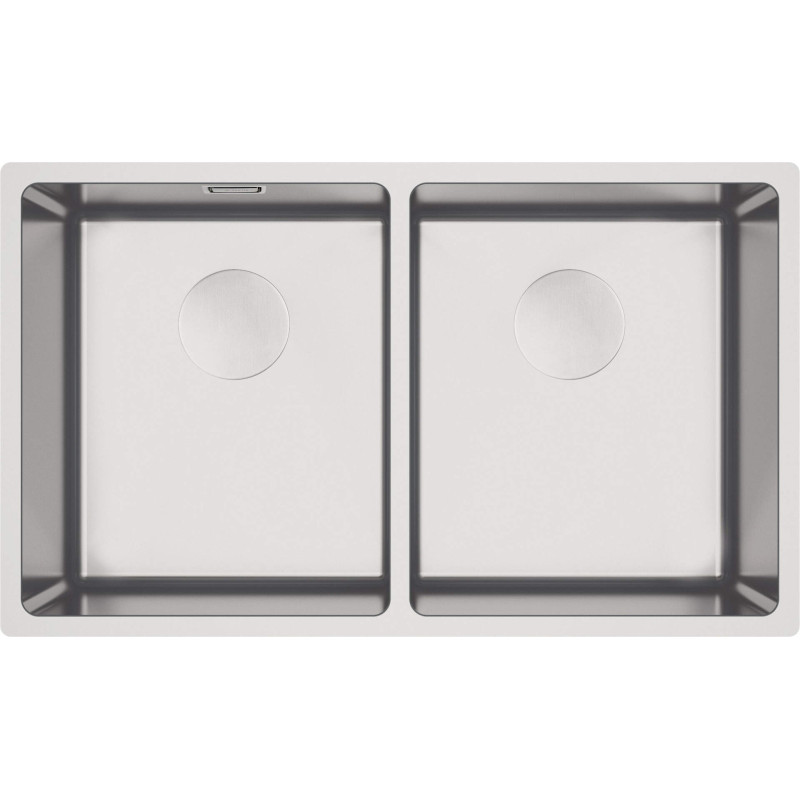 Elegancki i funkcjonalny zlewozmywak stalowy 2-komorowy podwieszany z osprzętem space-saver