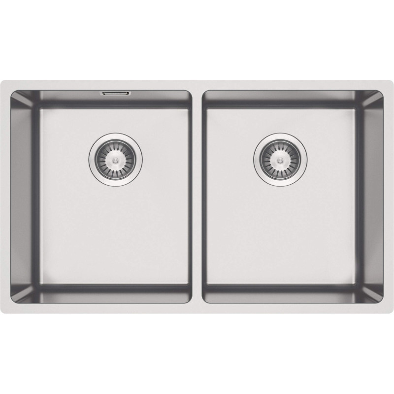 Elegancki i funkcjonalny zlewozmywak stalowy 2-komorowy podwieszany z osprzętem space-saver