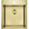 Elegancki Zlewozmywak Złoty 1-Komorowy ze Stali Nierdzewnej, Montaż Wpuszczany lub Podblatowy