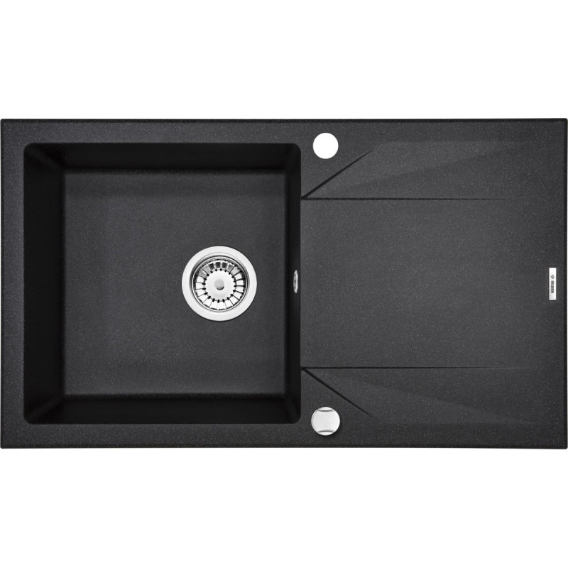 Elegancki zlewozmywak EVORA z oszczędzającym miejsce ociekaczem w modnym grafitowym kolorze