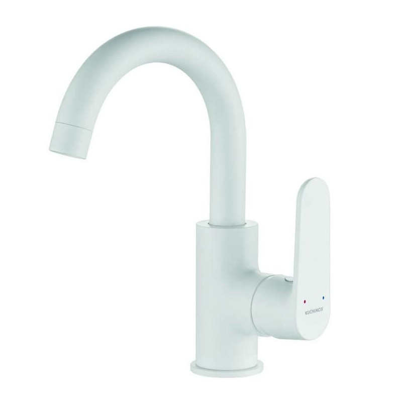 Elegancka Bateria Umywalkowa DIMA z Ruchomą Wylewką "U" Biała - Styl i Funkcjonalność