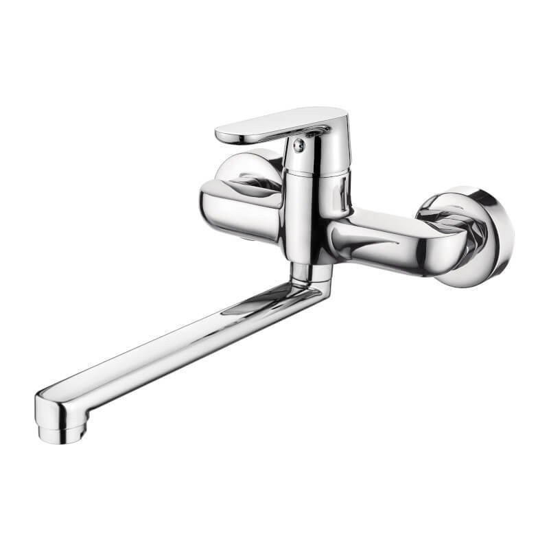 Chromowana bateria ścienna DIMA z ruchomą wylewką i ceramiczną głowicą - Elegancja i funkcjonalność