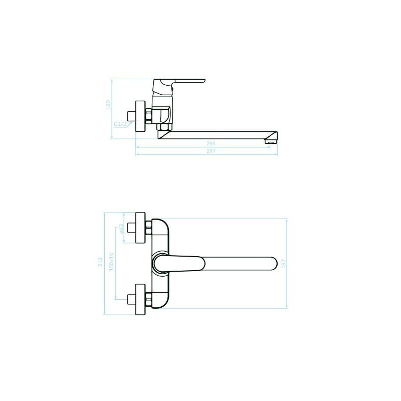 Chromowana bateria ścienna DIMA z ruchomą wylewką i ceramiczną głowicą - Elegancja i funkcjonalność