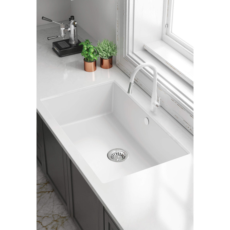 Stylowy Zlewozmywak Granitowy Alabaster 1-komorowy - Elegancja i Funkcjonalność w Twojej Kuchni!