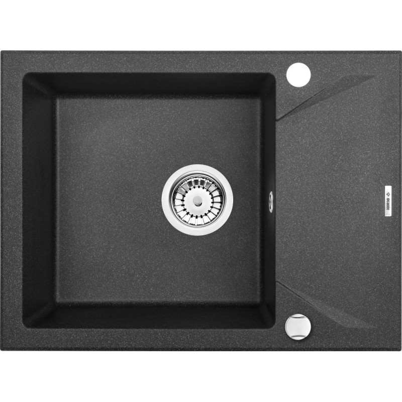 Stylowy Zlewozmywak EVORA - 1 Komora, Kompaktowa Wylewka, Elegancki Grafit