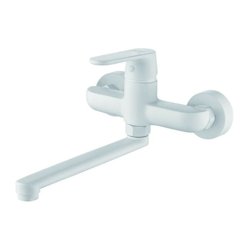 Elegancka Bateria Ścienna DIMA w Białym Macie - Styl i Funkcjonalność w Twojej Kuchni