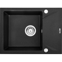 Nowoczesny Zlewozmywak EVORA 1-komorowy z Ociekaczem w Grafitowym Metaliku