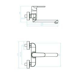 Kuchinox Dima bateria umywalkowa ścienna biała mat