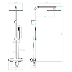Czarno-biały zestaw prysznicowy CUBI z termostatem - styl i komfort w Twojej łazience!
