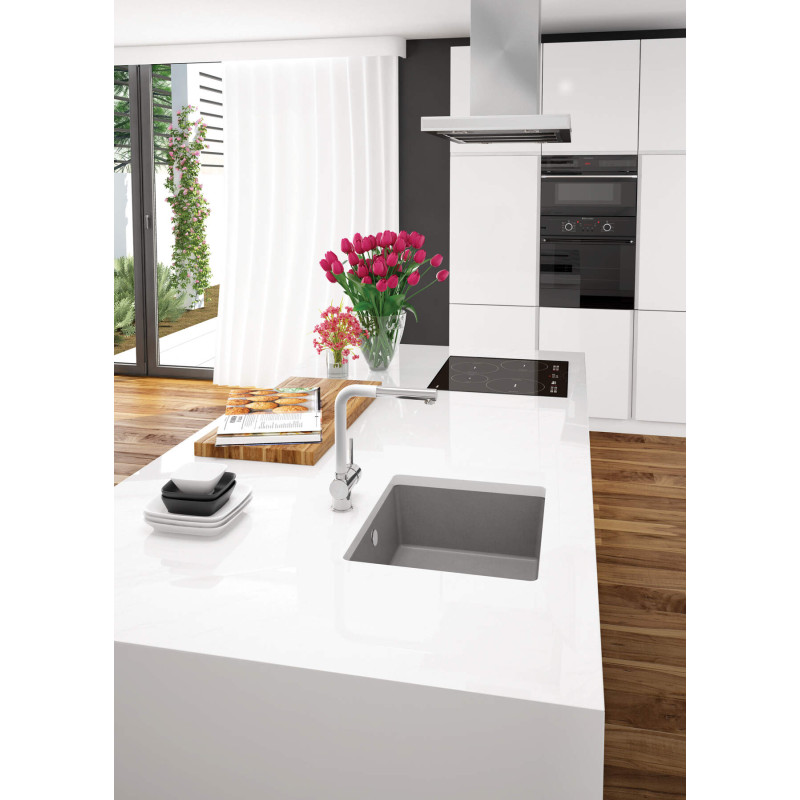 Granitowy Zlewozmywak Podwieszany Antracyt - Elegancja w Twojej Kuchni! 1-komora, Matowy Design