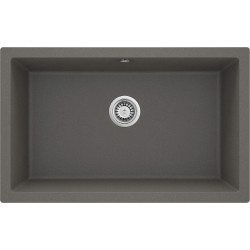 Granitowy Zlewozmywak Podwieszany 1-komorowy Antracyt z Metalicznym Blaskiem i Osprzętem