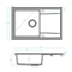 Granitowy Zlewozmywak HUNTER 1-komorowy Szary - Elegancja i Trwałość na Lata!