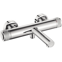 Luksusowa Bateria Wannowa VOLUMO Chrom Jednouchwytowa Ścienna Elegancja