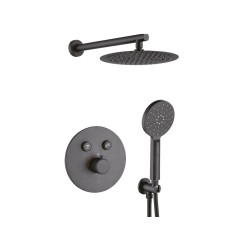 „Volumo V80 Czarny Zestaw Natryskowy Podtynkowy z Baterią Termostatyczną”