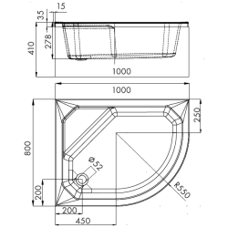 Luksusowy Brodzik Delos 80x100x41 - Komfort & Styl dla Twojej Łazienki
