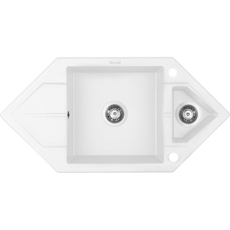 Granitowy Zlewozmywak Alabaster 1.5-Komorowy z Ociekaczem, Space-Saver - Elegancja i Funkcjonalność!