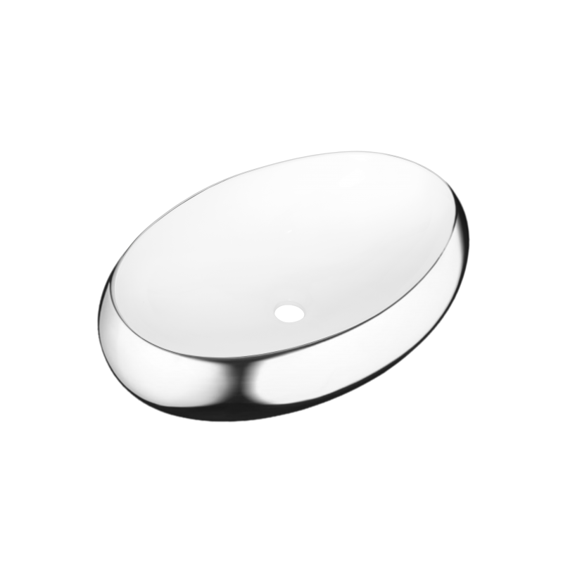 Elegancka umywalka nablatowa Fresco - biały/chrom, styl i funkcjonalność CE-31-001