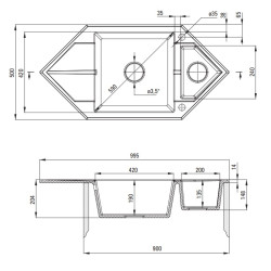 Granitowy Zlewozmywak Deante 1.5-komorowy z Ociekaczem - Elegancja i Oszczędność Przestrzeni