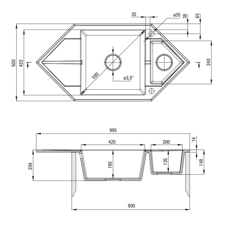 Granitowy Zlewozmywak Deante 1.5-komorowy z Ociekaczem - Elegancja i Oszczędność Przestrzeni