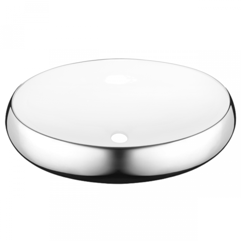 Elegancka umywalka nablatowa Fresco - biały/chrom, styl i funkcjonalność CE-31-001