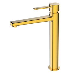 Invena Glamour Gold – Ekskluzywna Bateria Umywalkowa Wysoka 28.6 cm, Stojąca