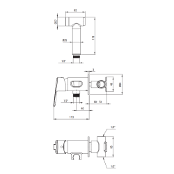 Deante Arnika bateria bidetowa podtynkowa titanium