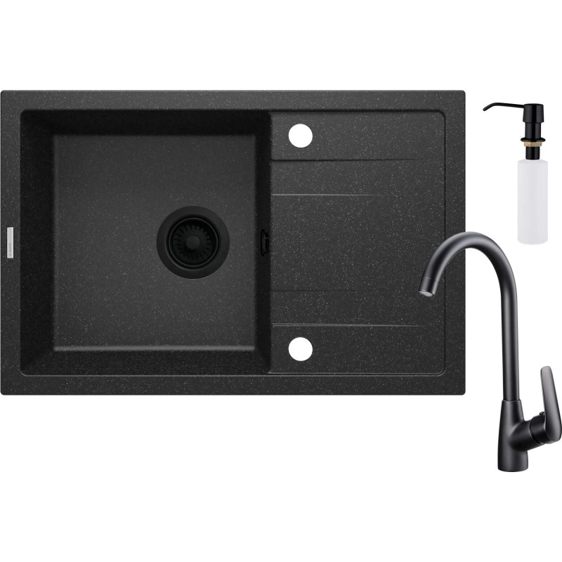 Stylowy Zlewozmywak Granitowy z Baterią i Ociekaczem - Elegancja i Funkcjonalność