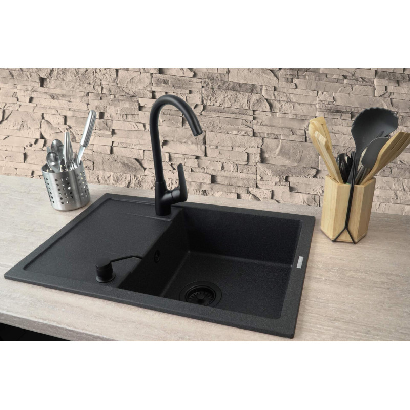 Stylowy Zlewozmywak Granitowy z Baterią i Ociekaczem - Elegancja i Funkcjonalność