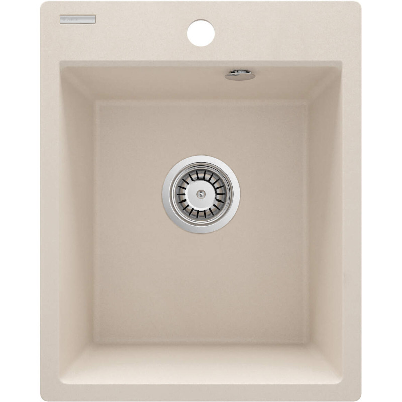 Elegancki Zlewozmywak Granitowy Beżowy 1-komorowy Matowy, Wpuszczany - Wytrzymałość i Styl