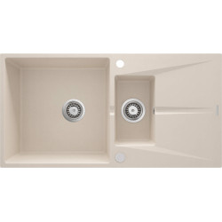 Granitowy Zlewozmywak Beżowy 1.5K z Ociekaczem - Luksus i Funkcjonalność w Twojej Kuchni