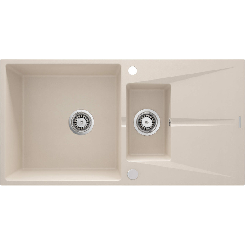 Granitowy Zlewozmywak Beżowy 1.5K z Ociekaczem - Luksus i Funkcjonalność w Twojej Kuchni