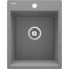 Zlewozmywak granitowy GrayStone 1-komorowy, wpuszczany, z syfonem space-saver i osprzętem