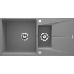 Granitowy Zlewozmywak HomePro 1.5K z Ociekaczem, Szary Metalik, Nowoczesny Design