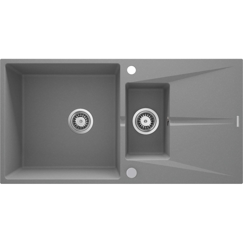 Granitowy Zlewozmywak HomePro 1.5K z Ociekaczem, Szary Metalik, Nowoczesny Design