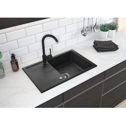 Granitowy Zlewozmywak 1-komorowy z Nowoczesną Baterią i Ociekaczem - Styl i Funkcjonalność