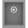 Granitowy Zlewozmywak Podblatowy 1-Komorowy Szary Matowy z Oszczędnym Syfonem Space-Saver
