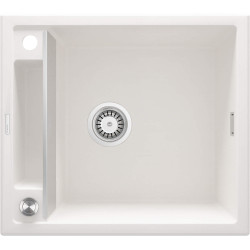 Elegancki Zlewozmywak Granitowy Alabaster 1-Komorowy, Magnetyczny z Syfonem Space-Saver