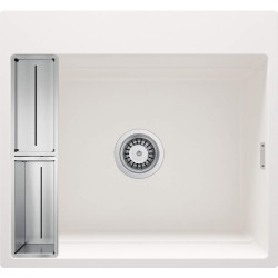 Elegancki Zlewozmywak Granitowy Magnetyczny 1-Komorowy Alabaster Matowy Deante