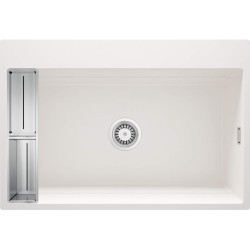 Granitowy Zlewozmywak Matowy Alabaster z Magnetycznym Wyposażeniem - Funkcjonalność i Styl!