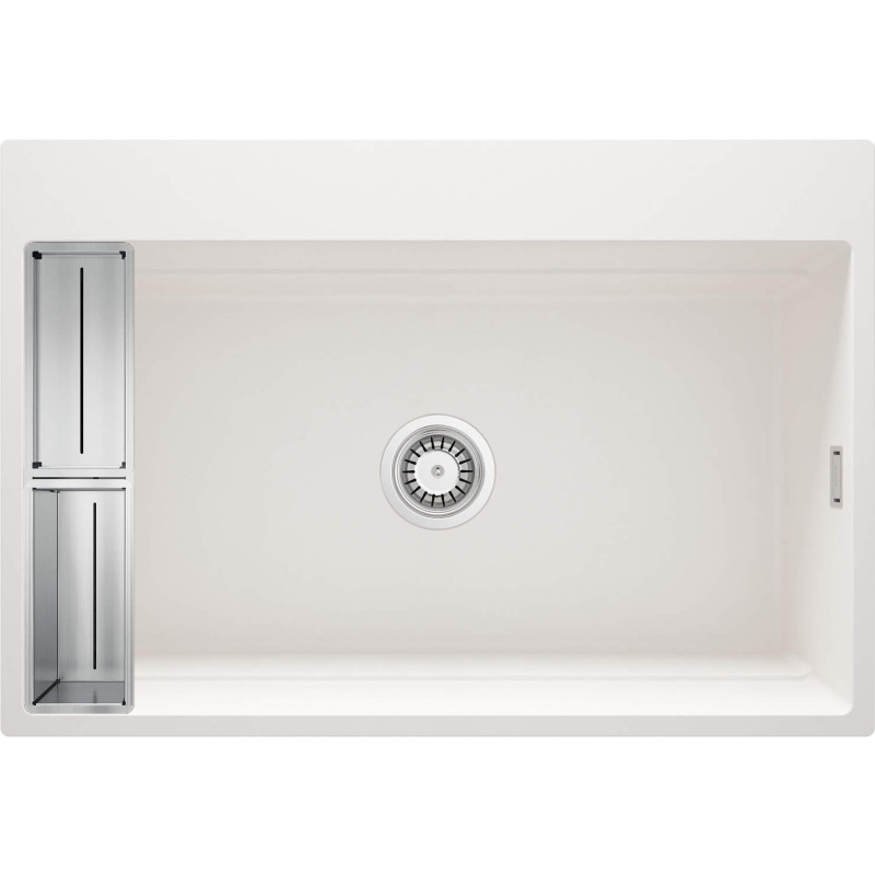 Granitowy Zlewozmywak Matowy Alabaster z Magnetycznym Wyposażeniem - Funkcjonalność i Styl!