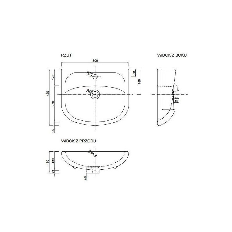 Ceramiczna Umywalka JULIA D50 - Wyjątkowa Promocja!