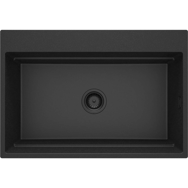 Zlewozmywak Granitowy Grafitowy Mat 1-Komorowy z Osprzętem, Magnetyczny i Stylowy