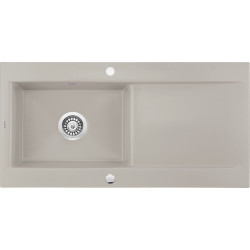 Elegancki Zlewozmywak Sabor 1-komorowy z Ociekaczem - Cappuccino Matowy, Wymiary 111x51 cm