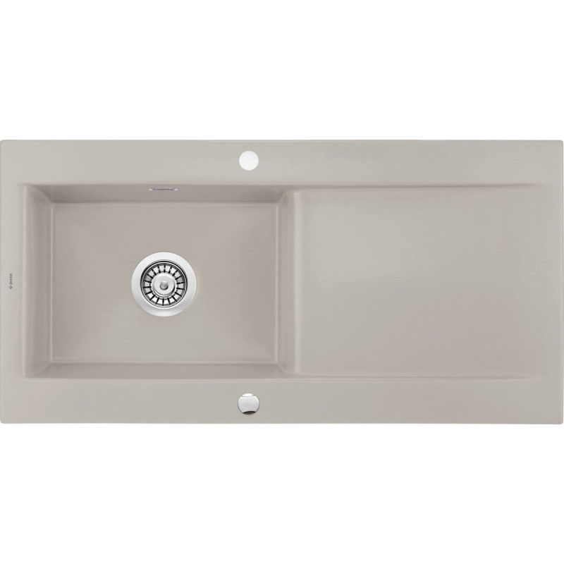 Elegancki Zlewozmywak Sabor 1-komorowy z Ociekaczem - Cappuccino Matowy, Wymiary 111x51 cm