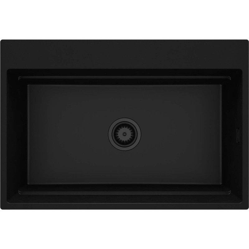 Elegancki Zlewozmywak Granitowy Nero, Matowy Design, 1 Komora, Magnetyczne Wykończenie