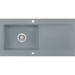 Nowoczesny Zlewozmywak Ceramiczny Sabor 1-Komorowy Szary Mat z Ociekaczem 111x51